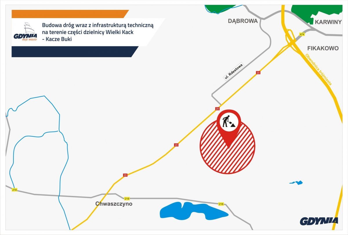 Infrastruktura drogowa na Kaczych Bukach, mat. dzielnicewGdyni