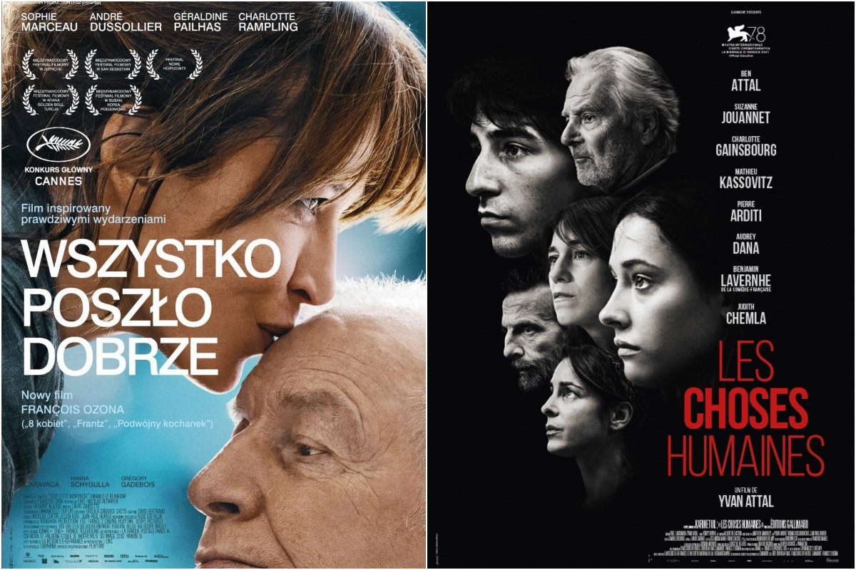 Plakaty filmów (od lewej): „Wszystko poszło dobrze” i „Oskarżony” // mat. prasowe