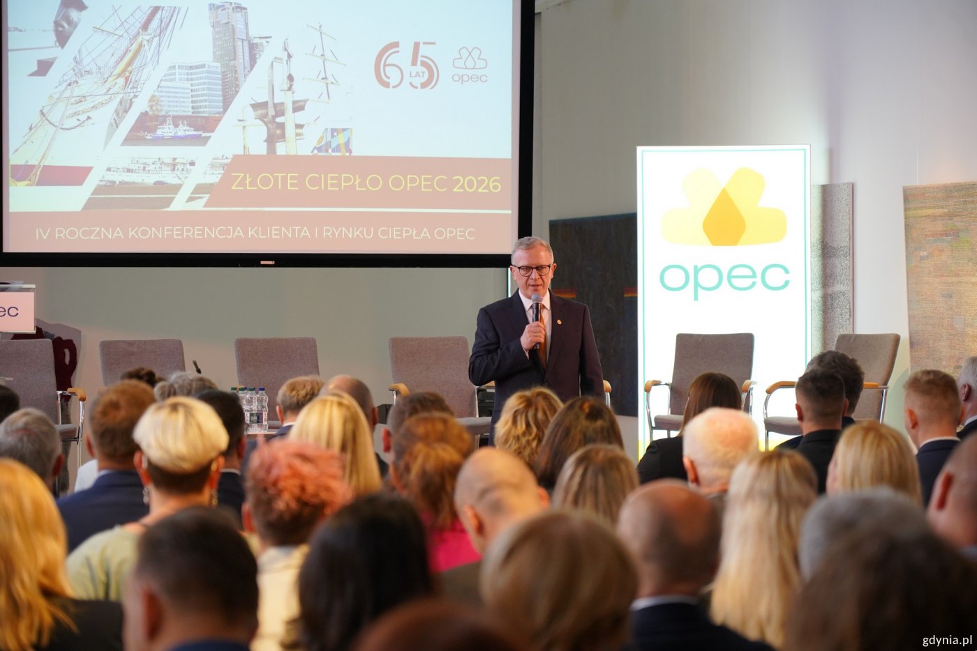 Konferencja Klienta i Rynku Ciepła OPEC „Złote Ciepło OPEC 2026” w Muzeum Miasta Gdyni. Na zdjęciu m.in. Wojciech Folejewski, prezes OPEC (fot. Magda Śliżewska)