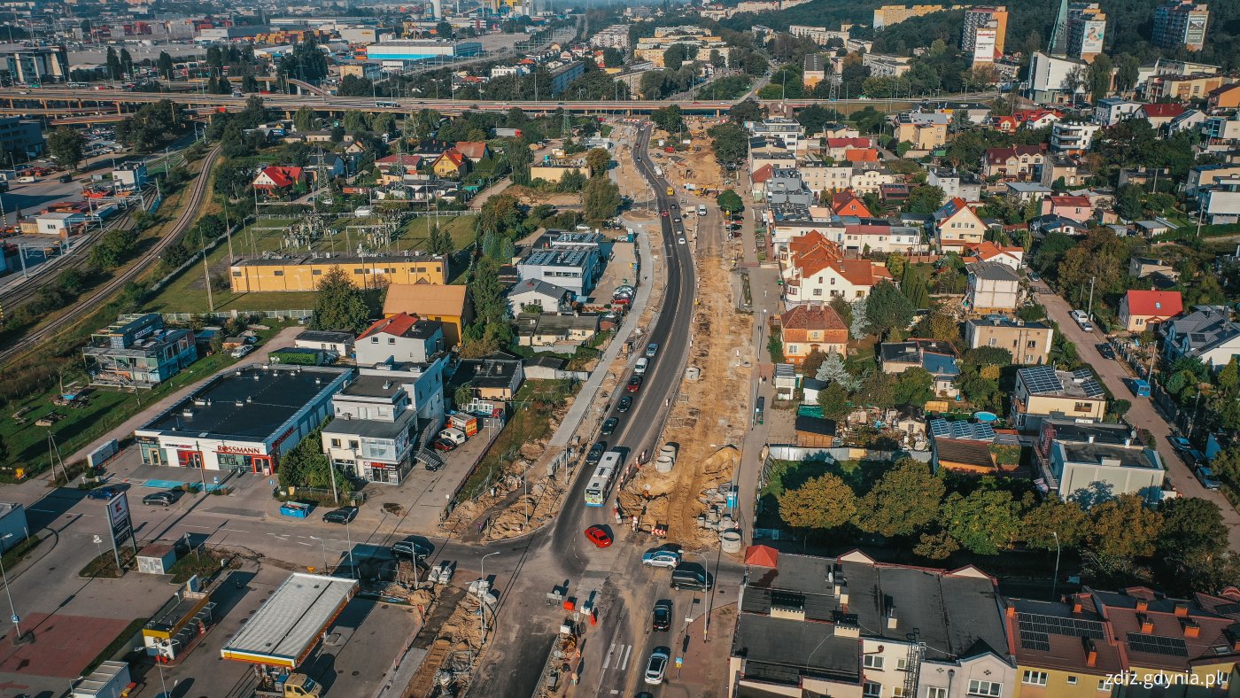 Rozbudowa ulicy Unruga na Obłużu (fot. M. Mielewski/ZDIZ Gdynia)