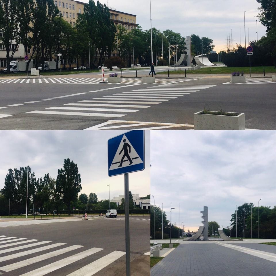 Nowe przejścia dla pieszych na Skwerze Kościuszki , fot. Dzielnice #wgdyni