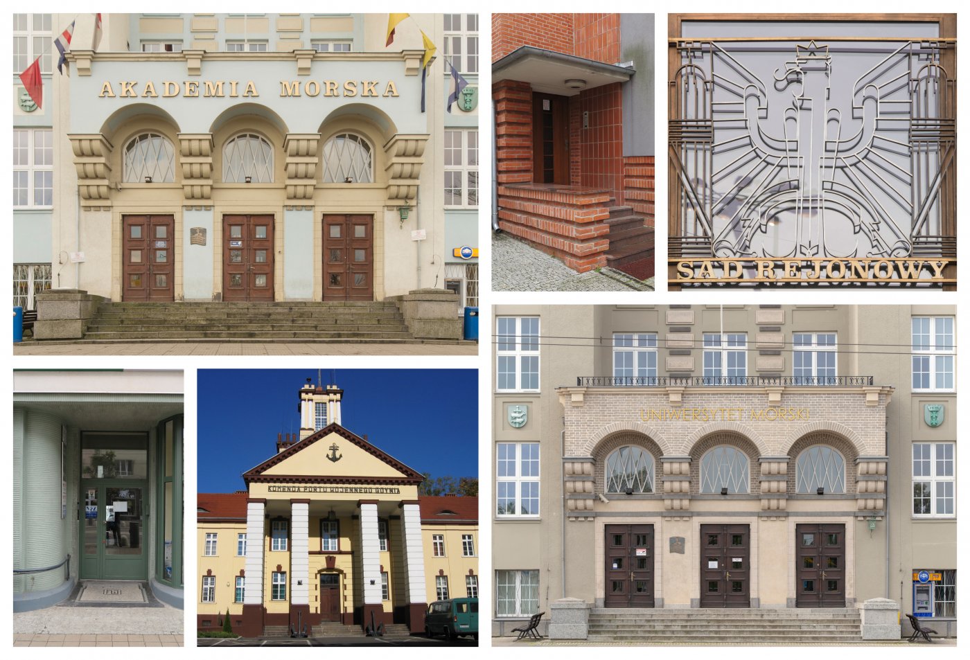 Na zdjęciu collage zdjęć wejść do historycznych budynków// fot. Biuro Miejskiego Konserwatora Zabytków i Bartłomiej Ponikiewski