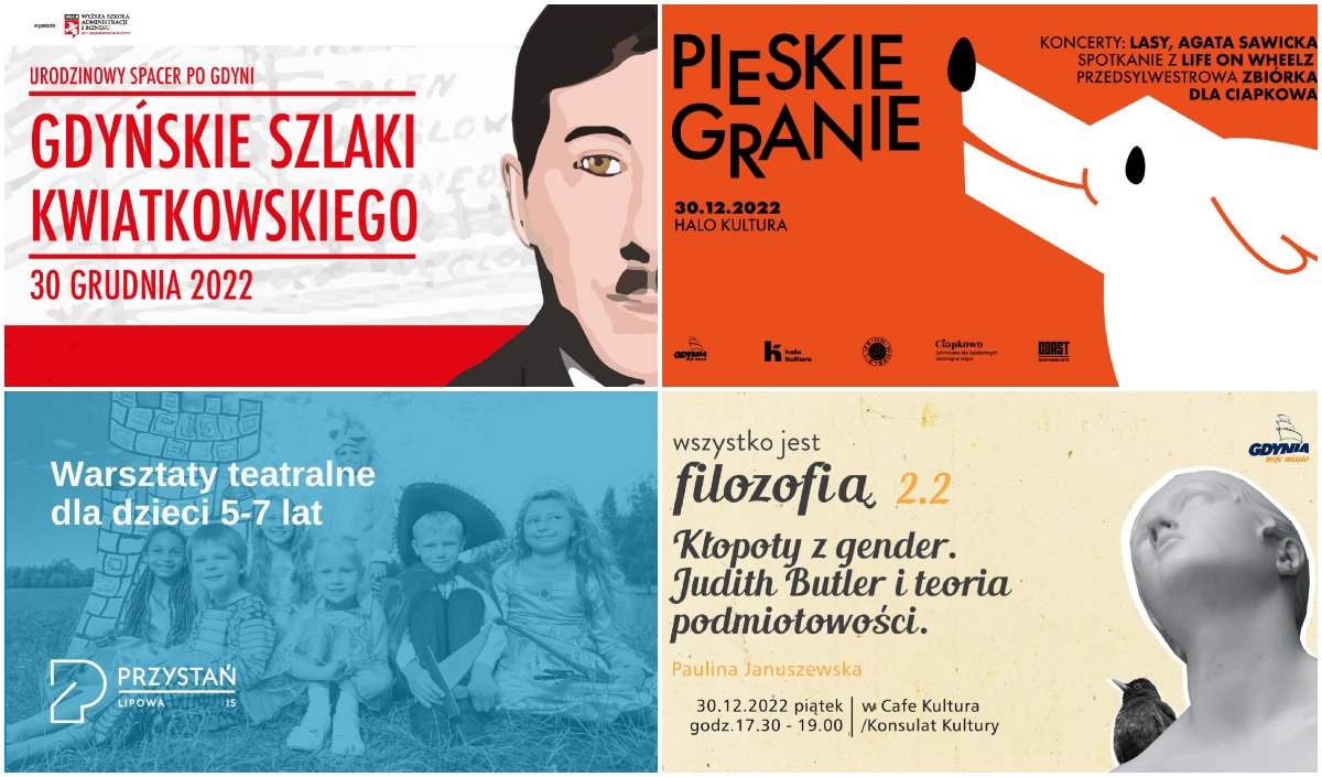 Wybrane wydarzenia kulturalne, źródło: materiały organizatorów 
