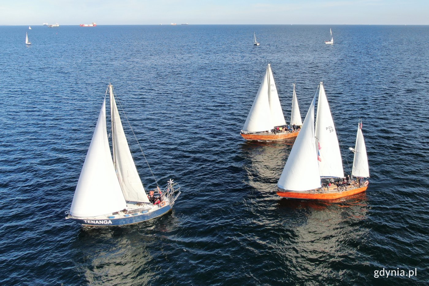 Parada jachtów na wodach Zatoki Gdańskiej w ramach zlotu 