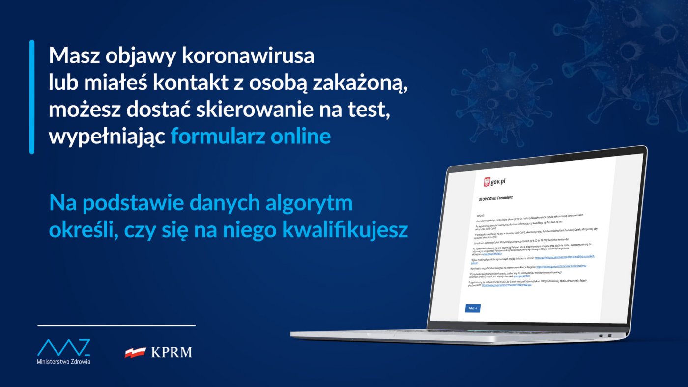 Aby otrzymać skierowanie na test na koronawirusa, wystarczy wypełnić internetowy formularz i poczekać na kontakt z Centrum Monitorowania Domowej Opieki Medycznej, fot. Magdalena Czernek / archiwalne