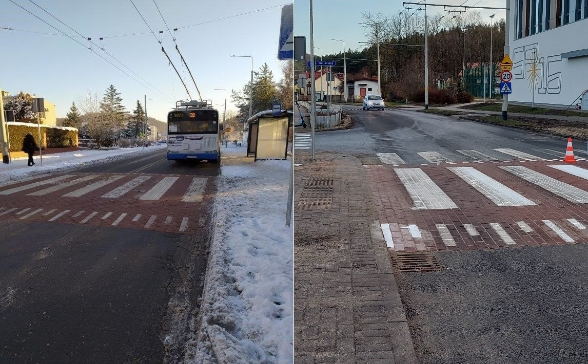 wyniesione przejścia dla pieszych na ul. Chabrowej