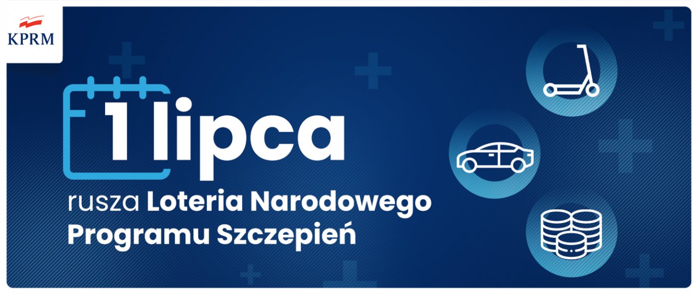 Każda pełnoletnia i w pełni zaszczepiona osoba ma szanse wygrać nagrody w Loterii Narodowego Programu Szczepień. Czekają pieniądze, samochody i hulajnogi. // mat. gov.pl