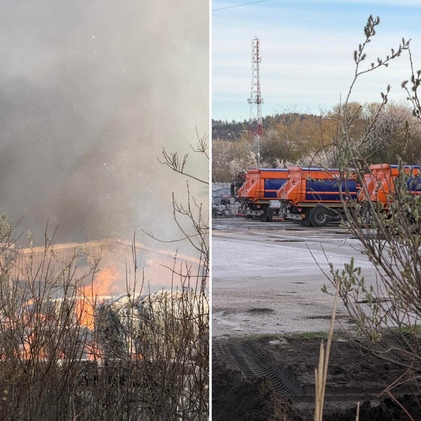 Ogień wybuchł w pobliżu bazy LIZUD (fot. Marcin Mielewski / ZDM)