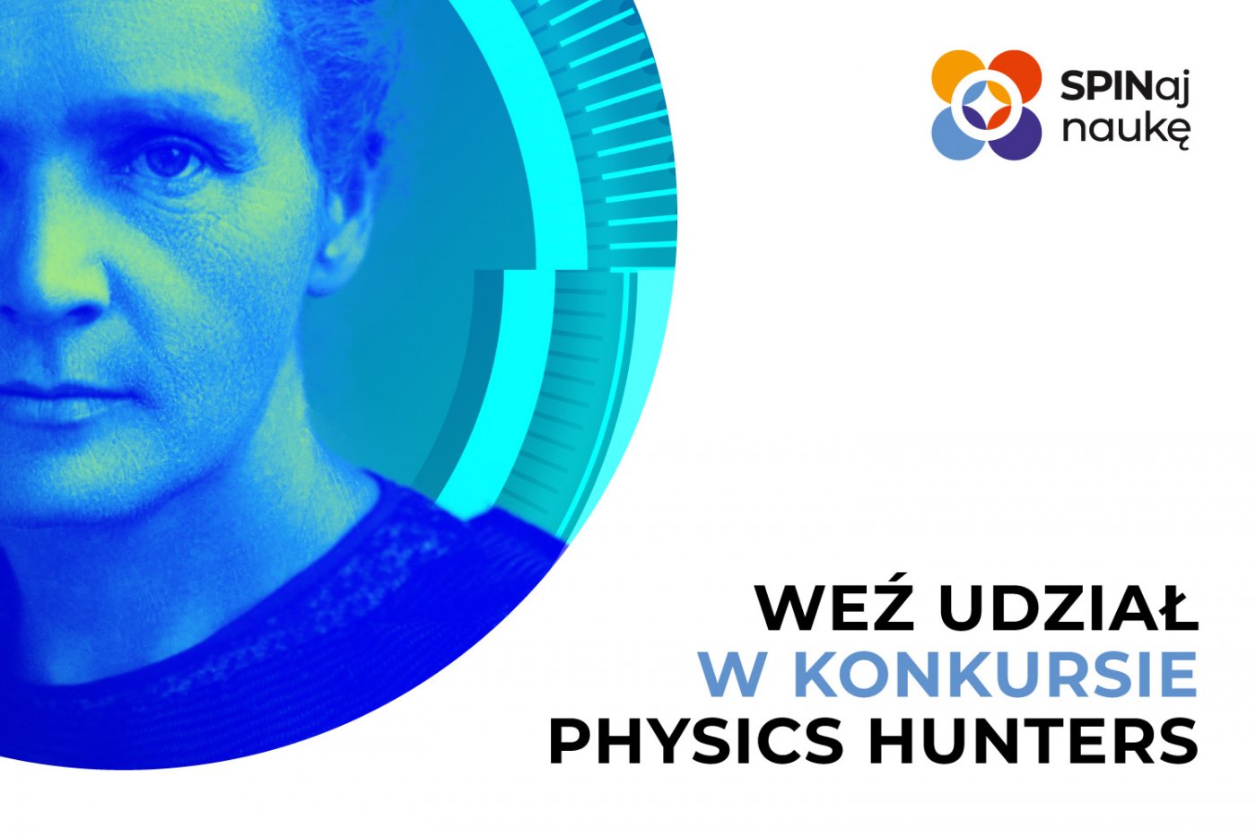 Na grafice widać postać Marii Skłodowskiej-Curie.