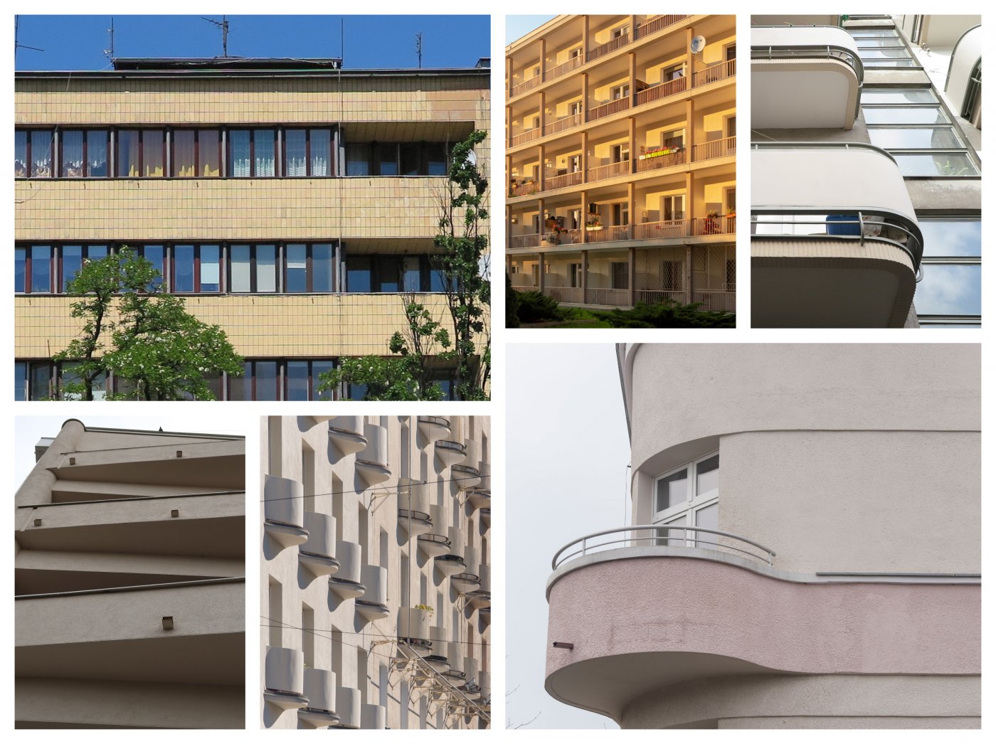 Na zdjęciu collage zdjęć zabytkowych balkonów i loggii// fot. Biuro Miejskiego Konserwatora Zabytków i Bartłomiej Ponikiewski