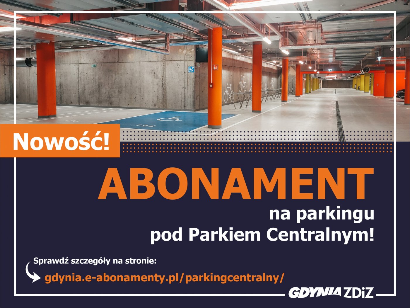 grafika informująca o możliwości wykupu abonamentu na parkingu podziemnym