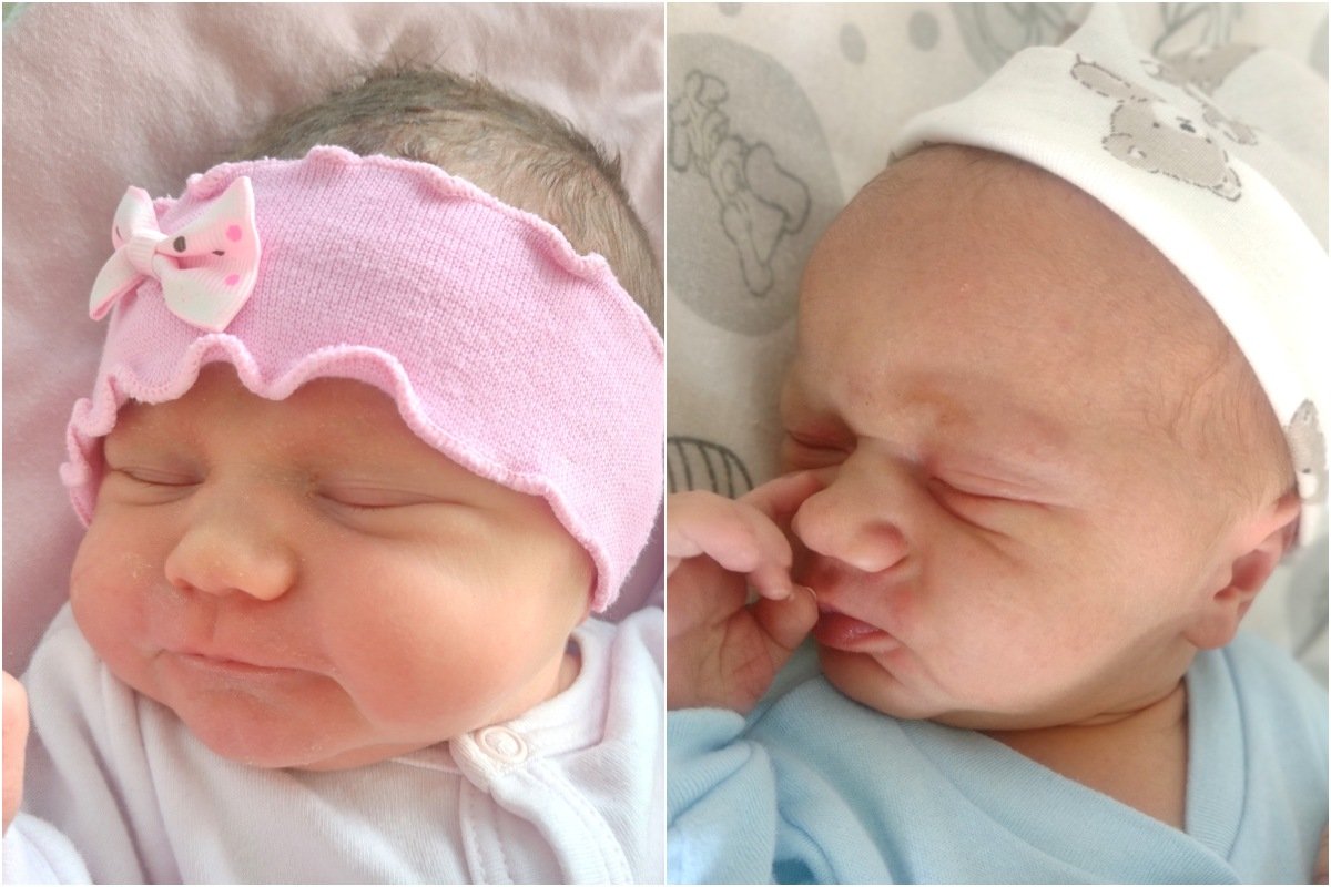 Po lewej: Maja (ur. 22.09.2023). Po prawej: Maksymilian (ur. 28.09.2023) // fot. Szpitale Pomorskie