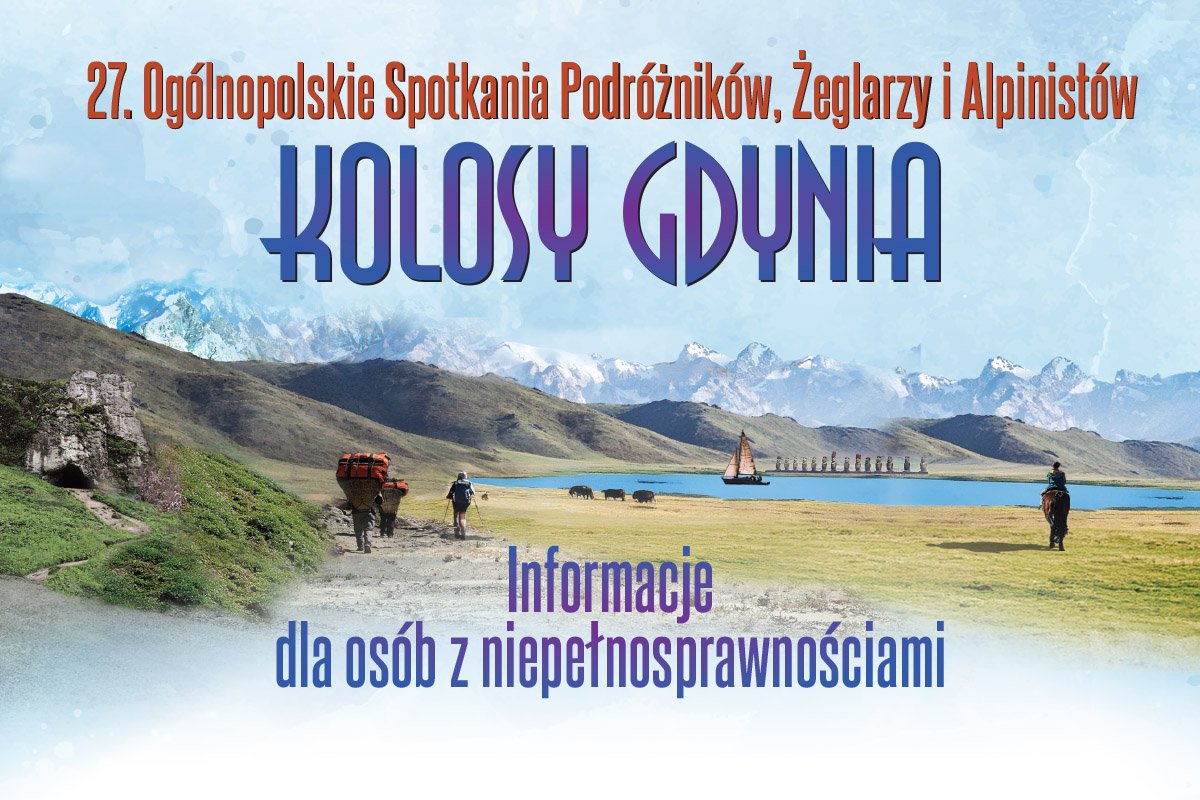 grafika Ogólnopolskich Spotkań Podróżników - informacje dla osób z niepełnosprawnościami