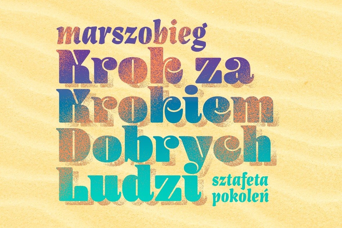 Grafika charytatywnego marszobiegu pod hasłem „Krok za krokiem dobrych ludzi” Sztafeta Pokoleń, który odbędzie się 19 września w Gdyni // fot. materiały prasowe
