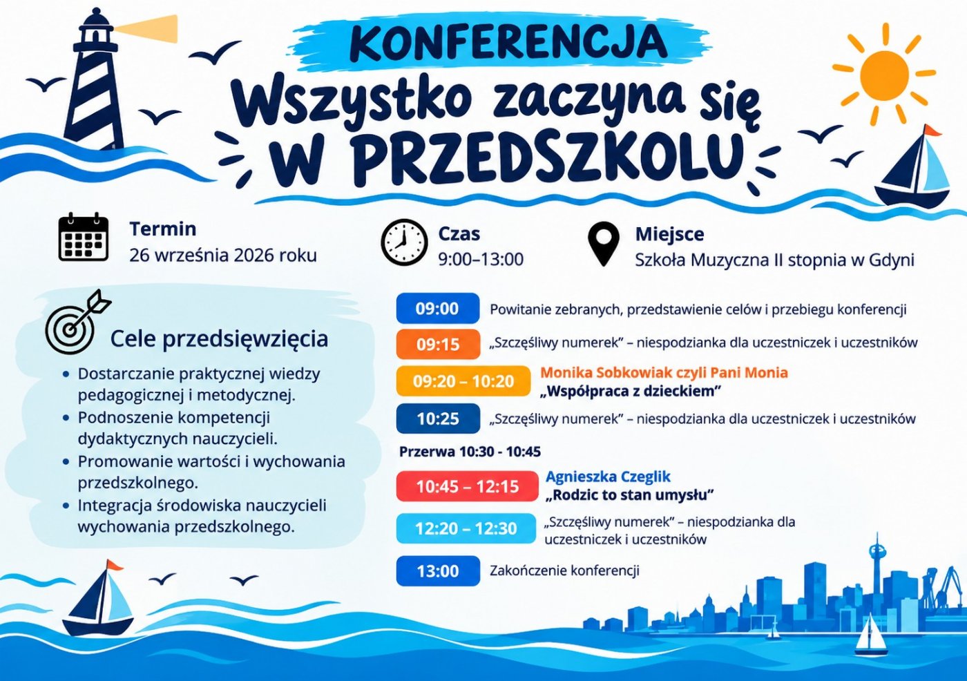 Konferencja „Wszystko zaczyna się w przedszkolu” odbędzie się 26 września w Szkole Muzycznej I i II stopnia im. Z. Noskowskiego (fot. materiały prasowe)