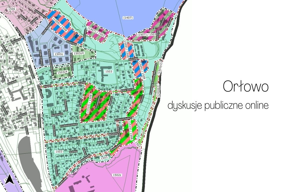 Dyskusje publiczne na temat projektów zagospodarowania przestrzennego części dzielnicy Orłowo odbędą się online 13 i 14 stycznia. // mat. Biuro Planowania Przestrzennego Miasta Gdyni