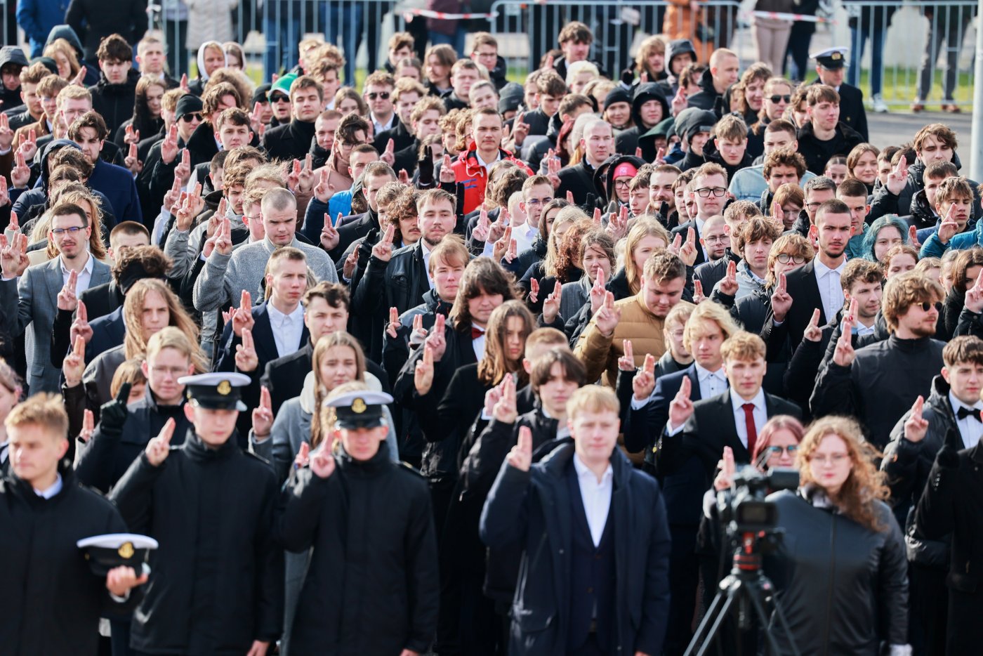 Studenci Uniwersytetu Morskiego podczas ślubowania (fot. Uniwersytet Morski w Gdyni)