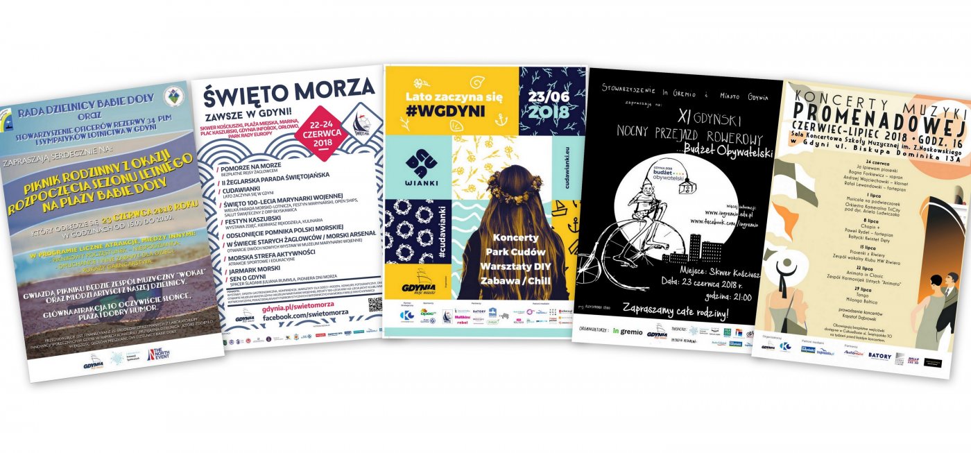 Plakaty z weekendowymi wydarzeniami