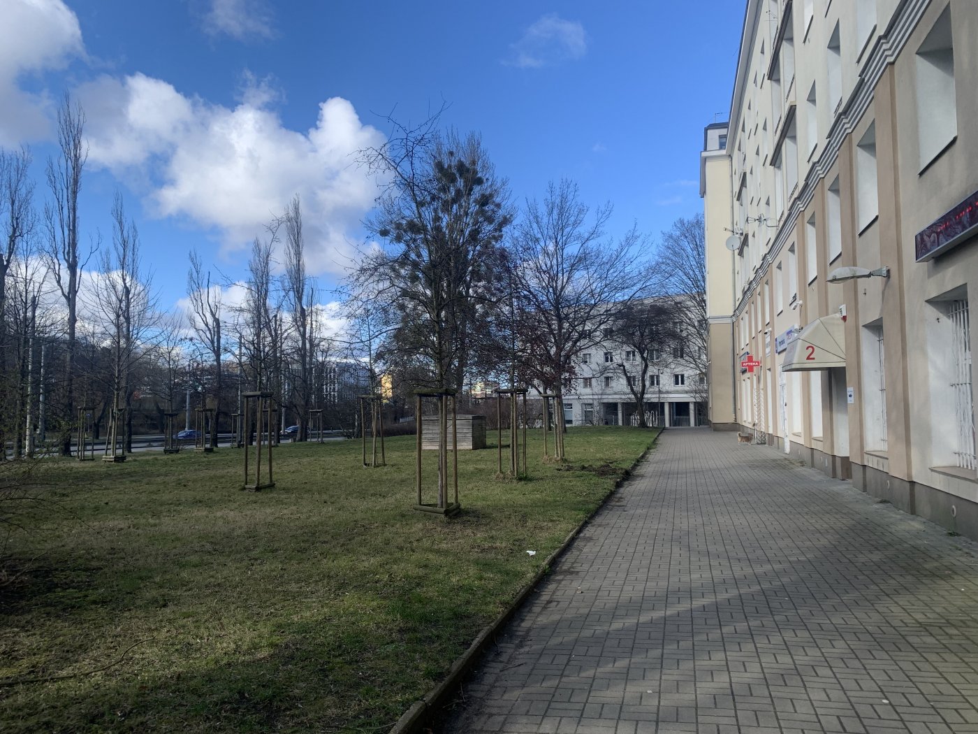 fragment ciągu pieszego: wzdłuż al. Zwycięstwa od ul. Harcerskiej do Biblioteki Wzgórze (fot. D.Matejczyk)
