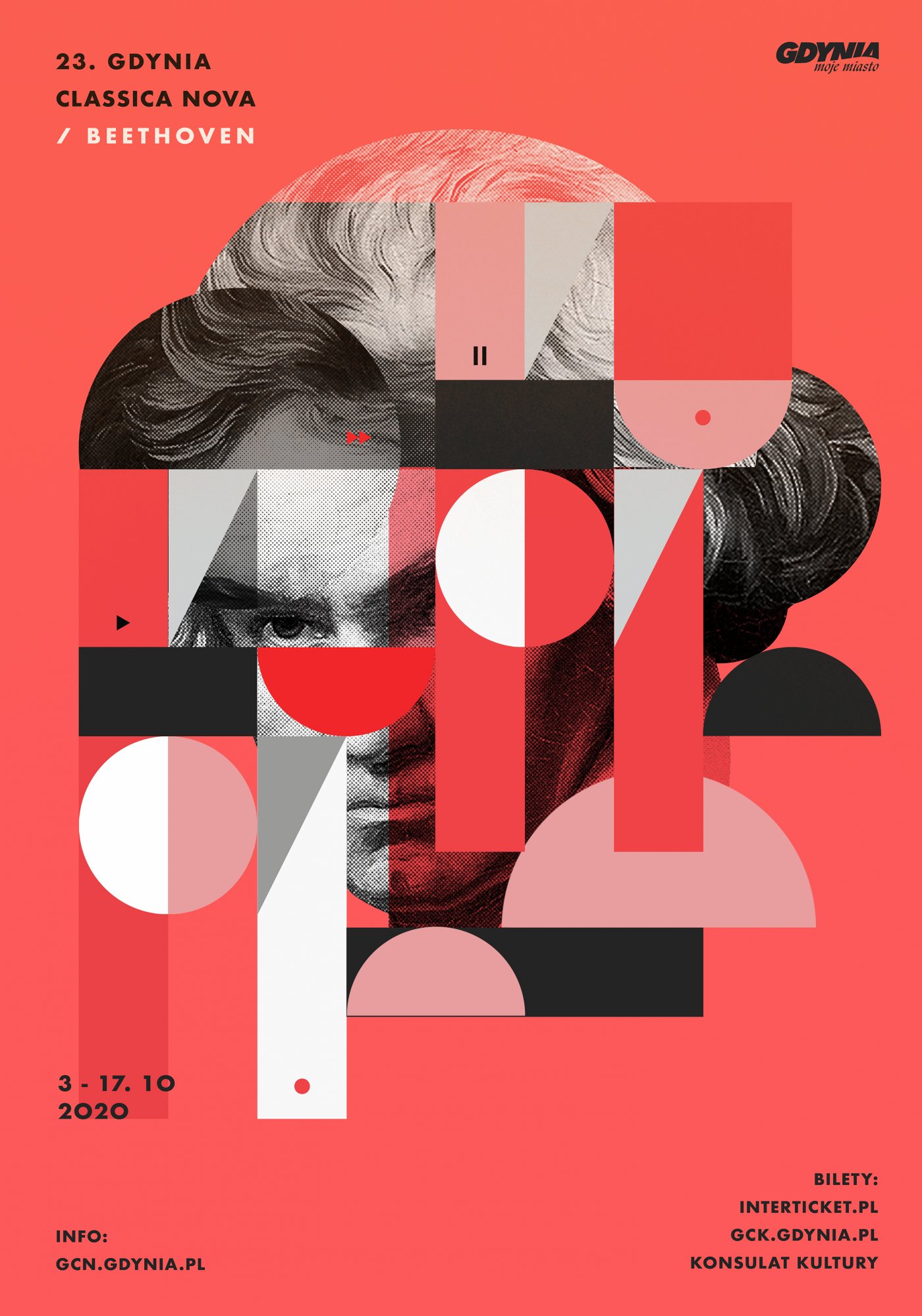Afisz 23. edycji festiwalu Gdynia Classica Nova//proj. graf. Wiktoria Wysocka