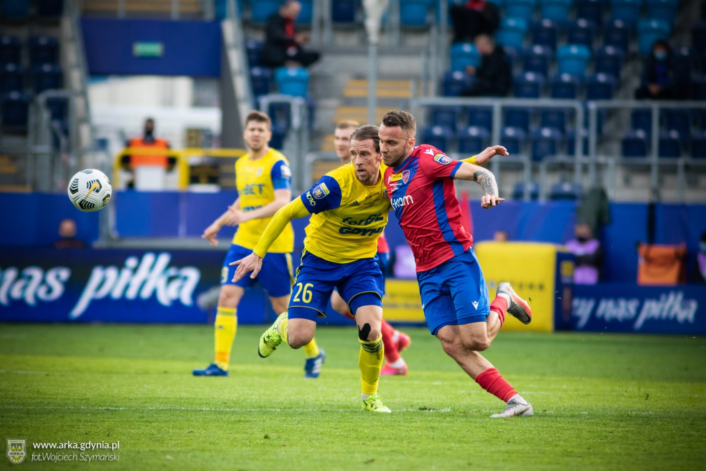 Dzielnie walcząca Arka Gdynia nie podołała faworyzowanemu Rakowowi Częstochowa w finale Fortuna Pucharu Polski, fot. Wojciech Szymański / Arka.Gdynia.pl