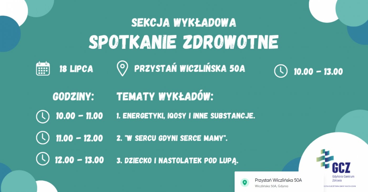Bezpłatne wykłady - „Spotkania zdrowotne” w Przystani Wiczlińska 50A