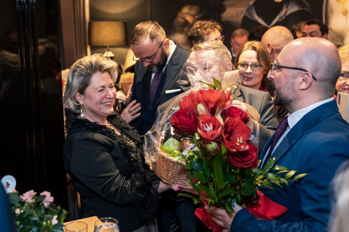 Cornelia Pieper, konsul generalna Niemiec w Gdańsku witała gości przybyłych na przyjęcie noworoczne Konsulatu Generalnego Niemiec w Gdańsku // fot. Konsulat Generalny Niemiec w Gdańsku / Dawid Linkowski