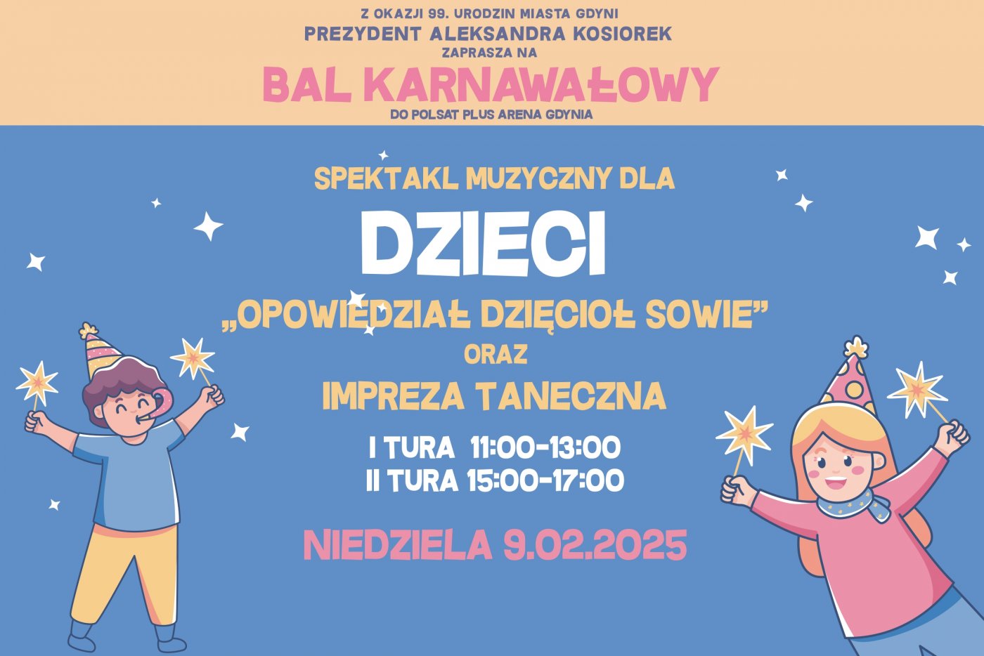 Bal karnawałowy dla dzieci odbędzie się 9 lutego w Polsat Plus Arenie Gdynia (mat. prasowe)