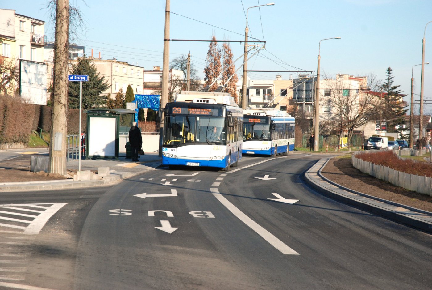 Nowy buspas na ulicy Wielkopolskiej/ fot. Monika Karnowska/ ZDiZ