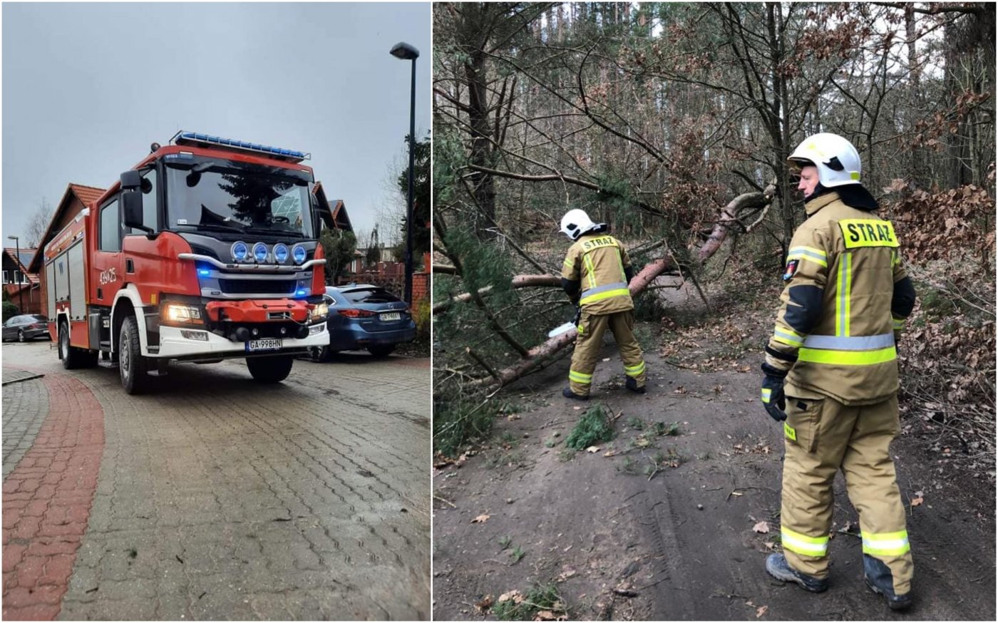 Nowy pojazd (po lewej) pomógł w styczniu strażakom-ochotnikom z Wiczlina m.in. podczas walki ze skutkami silnych wichur, fot. OSP Gdynia-Wiczlino