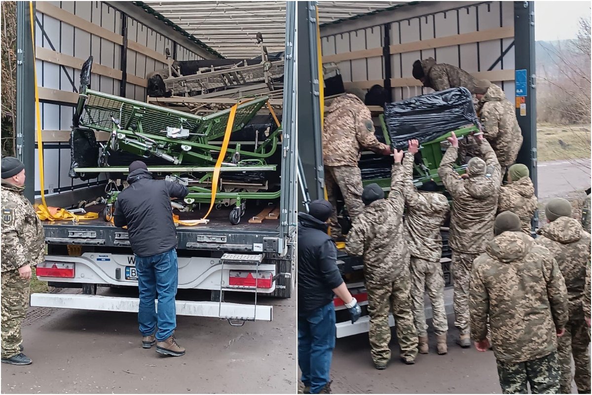 Łóżka i materace z Pomorza dotarły do Tarnopola // mat. prasowe Szpitali Pomorskich