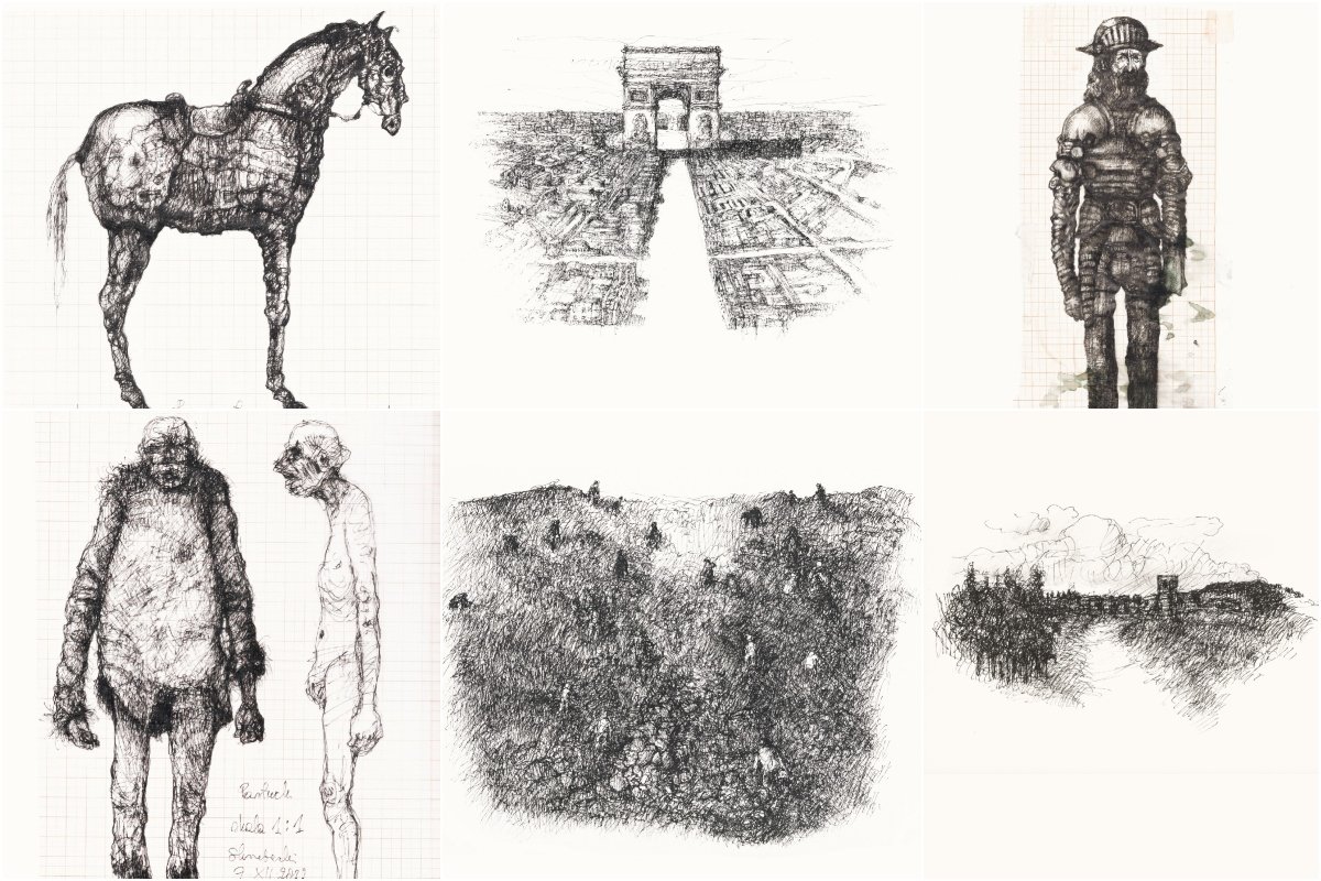 Szkice Marka Skrobeckiego do animacji „Don Kichot” (mat. KAZstudio)