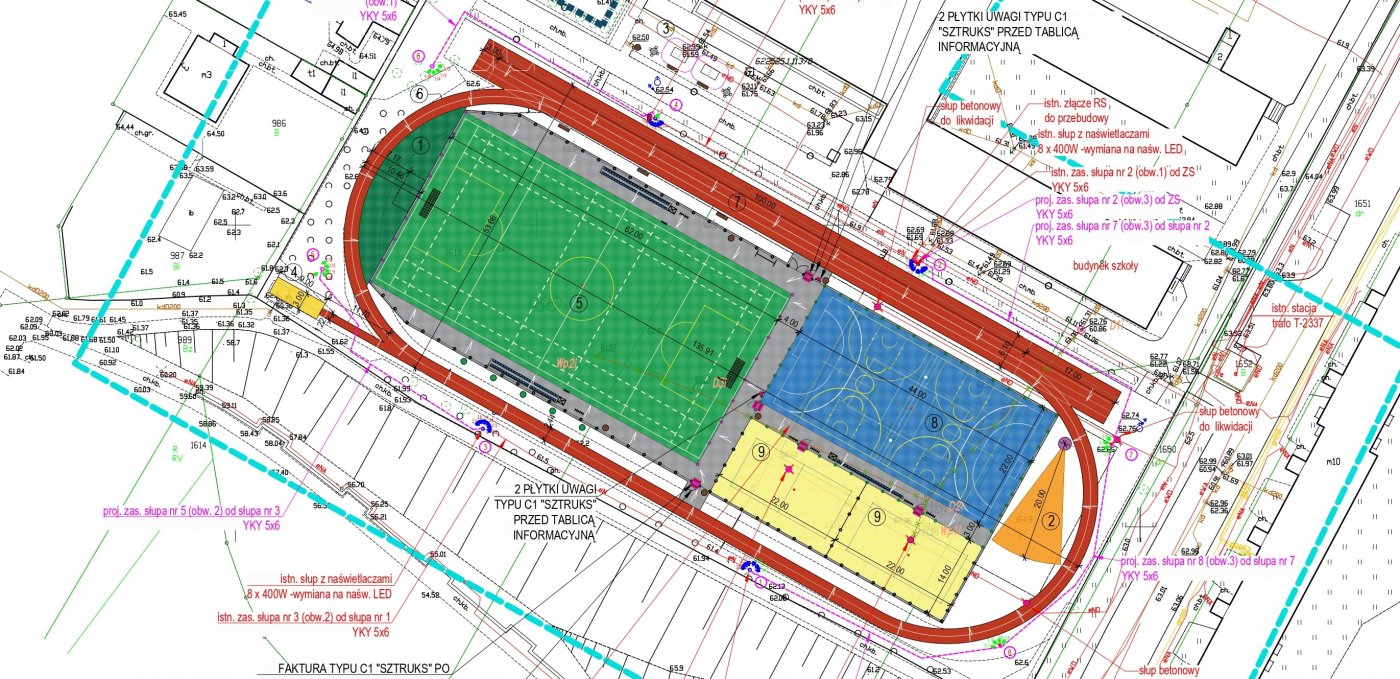Fragment projektu zagospodarowania terenu CKZiU nr 2 w Gdyni (materiały Gdyńskiego Centrum Sportu)