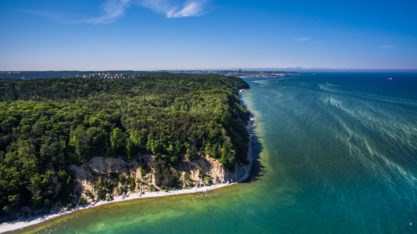 Widok na Klif Orłowski z lotu ptaka