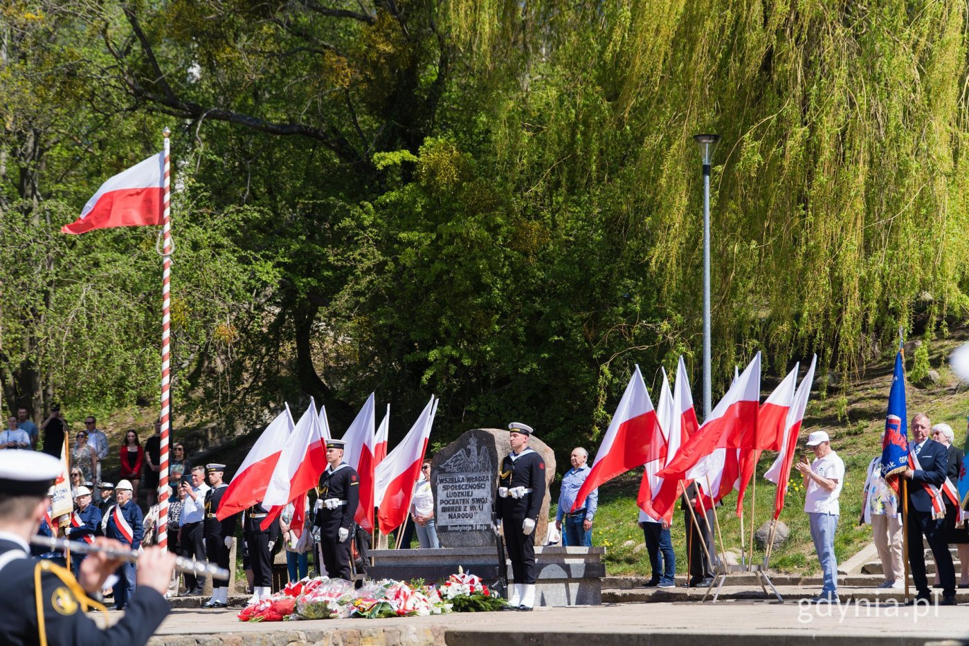 Uroczystości pod Pomnikiem Konstytucji 3 Maja w Gdyni (fot. Paweł Budziński)