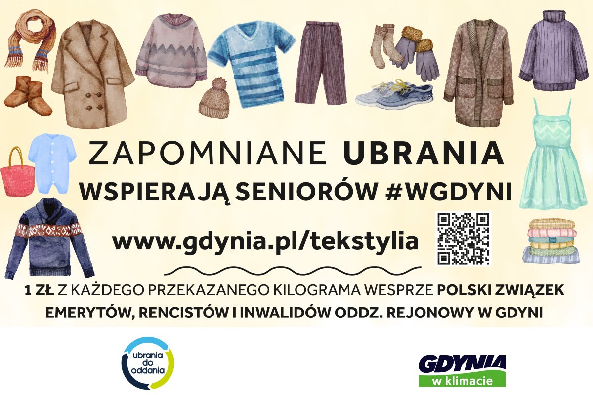 Przekaż zbędne ubrania, dodatki i akcesoria, a złotówka za każdy kilogram tekstyliów trafi na konto związku i pomoże w realizacji działań statutowych// mat. pras.