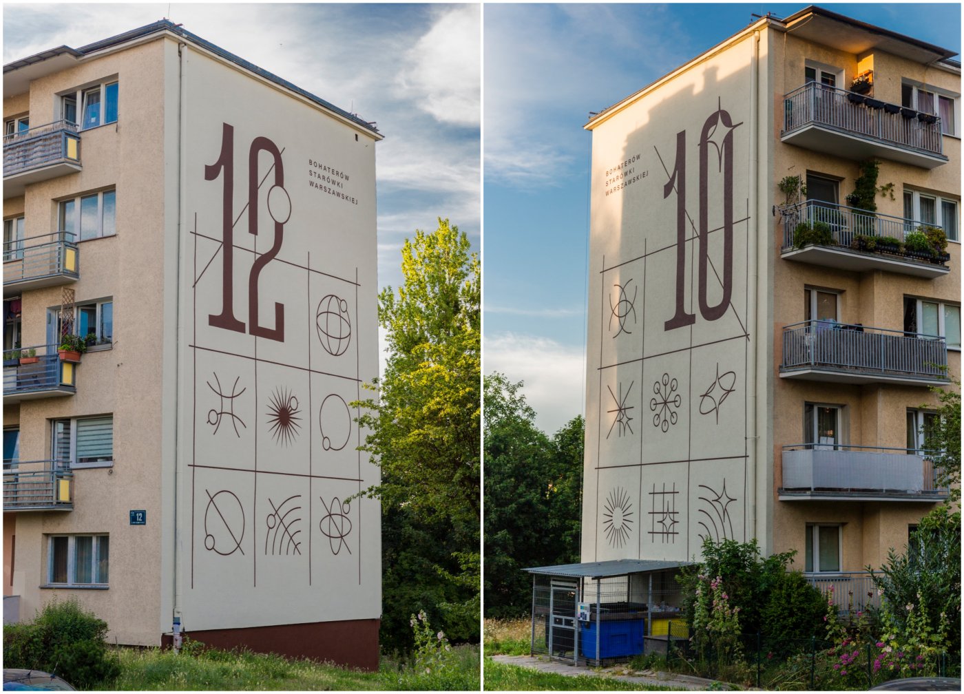 Bloki przy ul. Bohaterów Starówki Warszawskiej na Płycie Redłowskiej - ich ściany zdobi teraz mural, który oprócz estetyki pełni też po prostu funkcję informacyjną, fot. Rafał Kołsut / Traffic Design