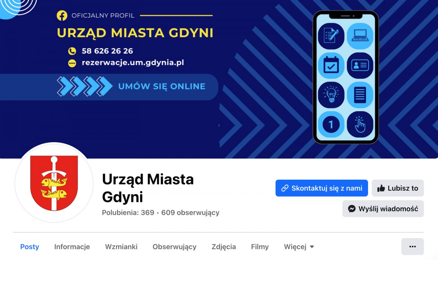 Profil Urzędu Miasta Gdyni na Facebooku