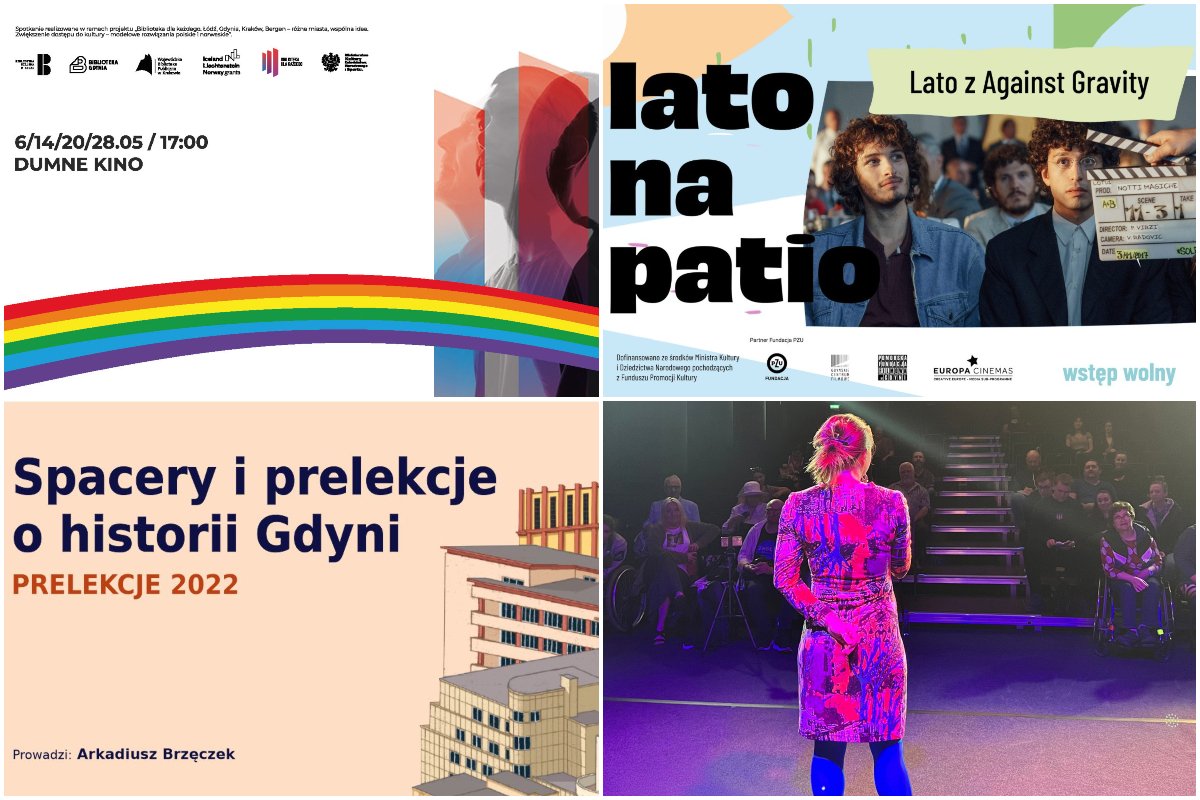 Kolaż zdjęć, od lewego górnego zgodnie z zegarem: Przegląd filmów 