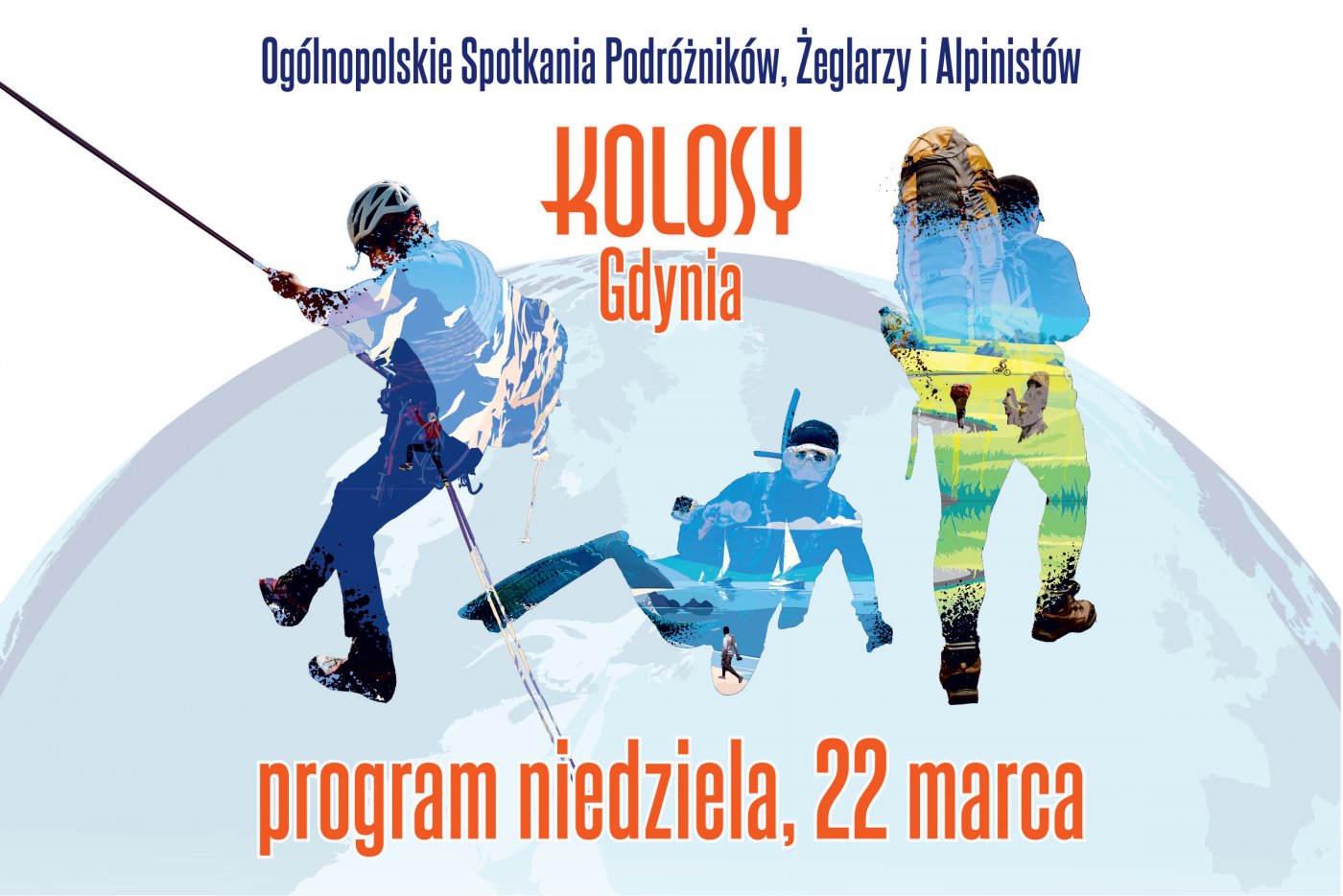 Grafika Ogólnopolskich Spotkań Podróżników z programem na niedzielę 22 marca