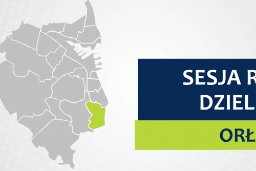 Mapa Gdyni z zaznaczoną na zielono dzielnicą Orłowo.