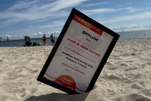 Dyplom za zajęcie III miejsca w ogólnopolskim Rankingu Polskich Plaż 2026 Magazynu Travellist (fot. Magdalena Iwanowicz-Mongird)