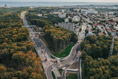 skrzyżowanie nowo budowanej Obwodnicy Witomina z ul. Chwarznieńską fot. Marcin Mielewski, ZDM Gdynia
