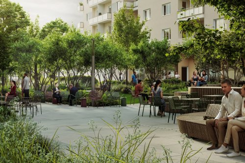 Wizualizacja parku między ul. Armii Krajowej a Obrońców Wybrzeża (mat. Invest Komfort)