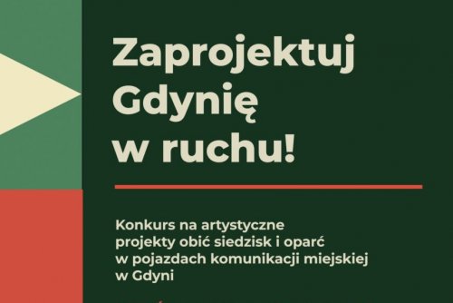 Plakat promocyjny konkursu artystycznego „Zaprojektuj Gdynię w ruchu!