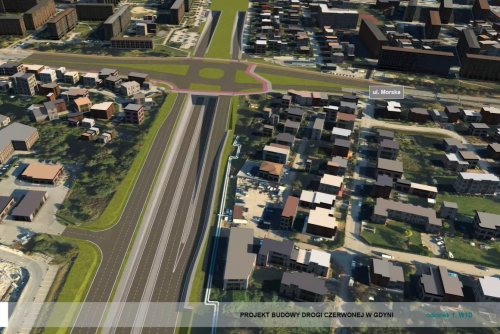 Wizualizacja przedstawiająca początek przyszłej Drogi Czerwonej. ( mat. pras. Mosty Katowice)