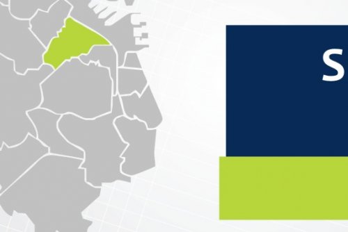 Mapa Gdyni z zaznaczoną na zielono dzielnicą Grabówek.
