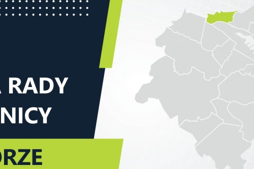 Mapa Gdyni z zaznaczoną na zielno dzielnicą Pogórze.