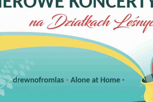 Plakat promujący koncerty na Działkach Leśnych.
