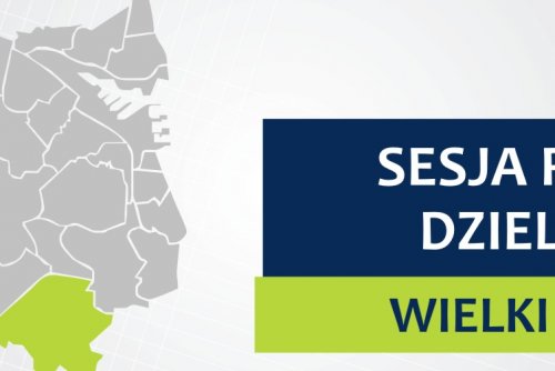 Mapa Gdyni z zaznaczoną na zielono dzielnicą Wielki Kack.